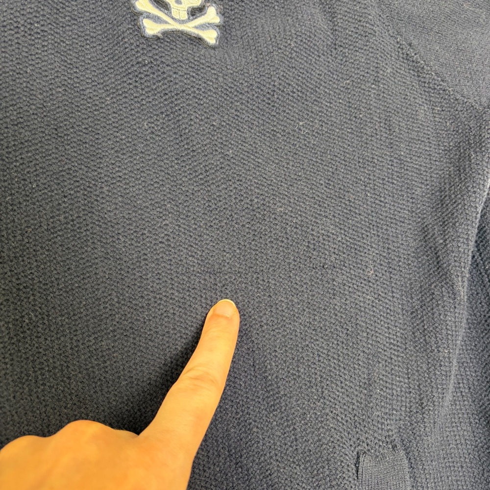 Psycho Bunny Mens Full Zip Track Jacket Navy Blue Cotton Knit Size Medium - Picture 5 of 9
